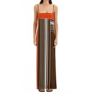 NEW SIR. destino scoop slip dress in pacha stripe